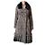 Abrigo de lana Louis Vuitton con cuello de piel desmontable Gris 40FR