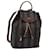 Pequin Sac à dos en toile Pecan FENDI marron noir Auth ep4454  ref.1430625