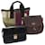 BALLY Schultertasche Leder 3Set Schwarz Braun Khaki Auth bs14612  ref.1431853