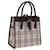 BURBERRY Nova Check Hand Bag Nylon Canvas Beige Auth mr245  ref.1432203