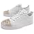 CHRISTIAN LOUBOUTIN LOUIS JUNIOR SPIKES BASKET 42 SNEAKERS SHOES White Leather  ref.1432452