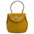 Bolso de mano de cuero con logo CD de Dior Bolso de cuero en muy buen estado Amarillo  ref.1432584