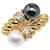 & Other Stories K18YG Yellow Gold Pearl 6.2mm Hematite 0.1ct Diamond Ring in Excellent Condition Golden Metal  ref.1432596