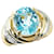 & Other Stories Bague en or jaune K18YG, platine Pt900, topaze bleue 9,99 ct, diamant 0,10 ct en excellent état Métal Doré  ref.1432644