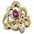 & Other Stories K18YG Yellow Gold Ruby 0.76ct Diamond 0.04ct Ring in Excellent Condition Golden Metal  ref.1432647