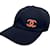 Cappellino da baseball nero Chanel CC con ricamo di perline Coco
