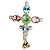 Pendente a croce e spilla Christian Lacroix color argento con pietre di cristallo collana