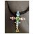 Pendente a croce e spilla Christian Lacroix color argento con pietre di cristallo collana - vista 2