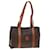 Céline Bolsa tote de lona Macadam CELINE em couro PVC marrom Auth 78272  ref.1434234