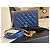Chanel Wallet On Chain in pelle cavia blu - vista 2