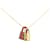 Hermès Hermes Kelly PM Padlock Motif Necklace Gold Wine Red in Great Condition Golden Metal  ref.1436462