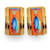 Hermès Hermes Enamel Clip-On Earrings Orange Gold in Very Good Condition Metal  ref.1437367