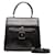 Salvatore Ferragamo Vara Ribbon Leather Canvas Handbag in Very Good Condition Black  ref.1437659