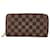 Carteira longa Louis Vuitton Damier Zippy N60015 em couro PVC marrom em muito bom estado Plástico  ref.1438242