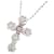 Autres bijoux & Other Stories K18 Collier croix en or blanc avec diamant rose mêlée 0.04diamant ct et mêlée 0.26ct en Argent pour Femme en Excellent Etat Argenté  ref.1438263