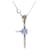 & Other Stories K18 White Gold Necklace with Blue Topaz and Zirconia in Excellent Condition Silvery Metal  ref.1438498