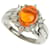 Autres bijoux & Other Stories Diamant frappant 0.66ct & Opale de Feu 1.45ct, PT900 bague Platine, size 11 Pour les femmes en excellente condition Orange  ref.1438716