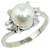 & Other Stories Pt900 Platinum Akoya Pearl 8mm Diamond Ring Size 10.5 in Excellent Condition White Metal  ref.1438847