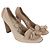 Décolleté Céline in pelle beige con frange taglia 37