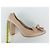 Décolleté Céline in pelle beige con frange taglia 37 - vista 7