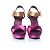 Roger Vivier, sandali con piattaforma in raso Rosa Porpora - vista 3