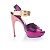 Roger Vivier, sandali con piattaforma in raso Rosa Porpora - vista 4