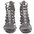 Loops Strappy Sandalen von Stuart Weitzman aus grauem, python-embossiertem Leder - Ansicht 2