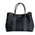 Hermès Garden Party handbag in black canvas and leather Cloth  ref.1439342