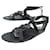 Hermès NINE HERMES SHOES AURA SANDALS H201063Z 38 IN BLACK LEATHER & CANVAS  ref.1439928