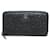 Cartera larga de cuero Chanel Camelia redonda A50085 en excelente estado Negro  ref.1440713