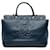 Chanel Blue Large Soft Caviar Leather Top Handle Tote Navy blue  ref.1442767