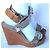 Wedges en cuir marron STUART WEITZMAN - vue 3