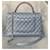 Chanel Borsa a flap grande Coco Handle Grigio - vista 5