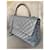 Chanel Borsa a flap grande Coco Handle Grigio - vista 8