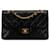 Borsa a spalla Chanel Medium Classic in pelle di agnello nera con doppio flap Nero  ref.1443312