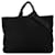 Schwarze Prada Canapa Drill Tote Tasche Leinwand  ref.1443324