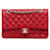 Rote Chanel Medium Classic Caviar Double Flap Schultertasche Leder  ref.1443482