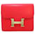 Red Hermès Epsom Constance Compact Wallet Leather  ref.1443488