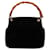 Black Gucci Suede Bamboo Handbag Leather  ref.1443551