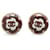 Red Chanel Resin CC Flower Clip-On Earrings Plastic  ref.1443650