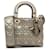 Kleine Lady Dior Tasche aus metallischem Kalbsleder mit Cannage-Muster in Gold Golden  ref.1443728