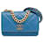 Wallet On Chain Borsa a tracolla Blue Chanel in pelle di agnello trapuntata 19 con catena  ref.1443954