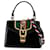 Schwarze Mini GG Samt Sylvie Handtasche von Gucci Leder  ref.1444229