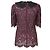 Blusa de algodón burdeos con mangas 3/4 de encaje floral Dolce & Gabbana Roja - vista 3