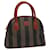 Pequin Borsa a mano in tela Pecan FENDI marrone nero Auth 79555  ref.1445224