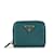 Estojo para moedas Saffiano com placa triangular Prada em verde turquesa Couro  ref.1446245