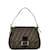 Borsa a secchiello Mamma Zucca Fendi - Borsa a mano in tela marrone e pelle  ref.1446606