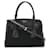 Tote Schwarze Canvas- und Lederhandtasche von Prada Leinwand  ref.1448168