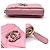 Porte-monnaie en cuir d'agneau rose Chanel - vue 4