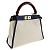 Borsa Fendi Peekaboo Bianco Blu navy - vista 3